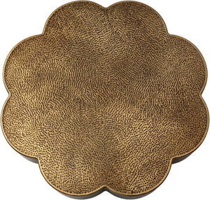 Meridian Furniture Lotus Hand-hammered Iron Coffee Table Sculptural Petal Design for Elegant Living Room Decor Brass 22010Brass-CT