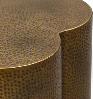 Meridian Furniture Lotus Hand-hammered Iron Coffee Table Sculptural Petal Design for Elegant Living Room Decor Brass 22010Brass-CT