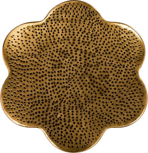 Meridian Furniture Lotus Hand-hammered Iron End Table Sculptural Petal Design for Modern Living Room Decor Brass 22010Brass-ET