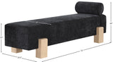 Edison Black Chenille Fabric Bench 22011Black Meridian Furniture