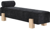 Edison Black Chenille Fabric Bench 22011Black Meridian Furniture