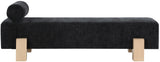 Edison Black Chenille Fabric Bench 22011Black Meridian Furniture