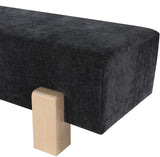 Edison Black Chenille Fabric Bench 22011Black Meridian Furniture