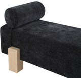 Edison Black Chenille Fabric Bench 22011Black Meridian Furniture