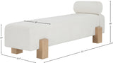 Edison Cream Chenille Fabric Bench 22011Cream Meridian Furniture