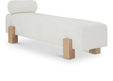 Edison Cream Chenille Fabric Bench 22011Cream Meridian Furniture