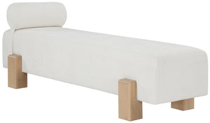Edison Cream Chenille Fabric Bench 22011Cream Meridian Furniture