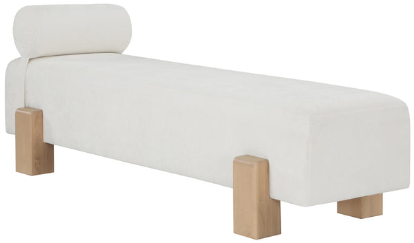 Edison Cream Chenille Fabric Bench 22011Cream Meridian Furniture