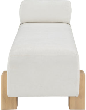 Edison Cream Chenille Fabric Bench 22011Cream Meridian Furniture