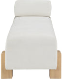 Edison Cream Chenille Fabric Bench 22011Cream Meridian Furniture