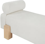 Edison Cream Chenille Fabric Bench 22011Cream Meridian Furniture