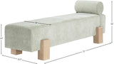 Edison Mint Green Chenille Fabric Bench 22011Mint Meridian Furniture