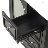 English Elm 30" Bathroom Vanity With Sink, Bathroom Vanity Cabinet With Three Drawers and Door, Solid Wood and Mdf, Black