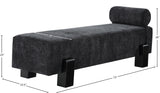 Edison Black Chenille Fabric Bench 22012Black Meridian Furniture