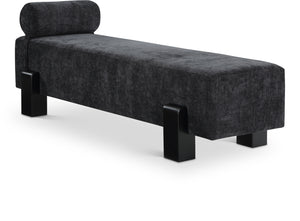 Edison Black Chenille Fabric Bench 22012Black Meridian Furniture