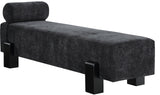 Edison Black Chenille Fabric Bench 22012Black Meridian Furniture