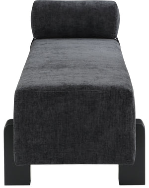 Edison Black Chenille Fabric Bench 22012Black Meridian Furniture