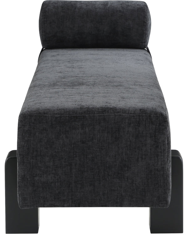 Edison Black Chenille Fabric Bench 22012Black Meridian Furniture