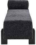 Edison Black Chenille Fabric Bench 22012Black Meridian Furniture