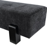 Edison Black Chenille Fabric Bench 22012Black Meridian Furniture