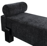 Edison Black Chenille Fabric Bench 22012Black Meridian Furniture