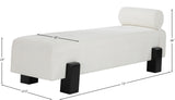 Edison Cream Chenille Fabric Bench 22012Cream Meridian Furniture