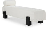 Edison Cream Chenille Fabric Bench 22012Cream Meridian Furniture