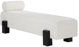 Edison Cream Chenille Fabric Bench 22012Cream Meridian Furniture