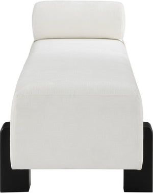 Edison Cream Chenille Fabric Bench 22012Cream Meridian Furniture