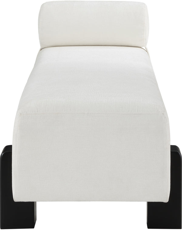 Edison Cream Chenille Fabric Bench 22012Cream Meridian Furniture