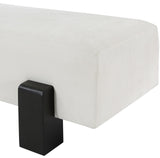 Edison Cream Chenille Fabric Bench 22012Cream Meridian Furniture