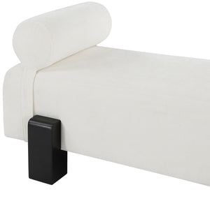 Edison Cream Chenille Fabric Bench 22012Cream Meridian Furniture