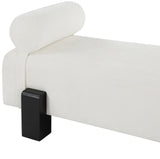 Edison Cream Chenille Fabric Bench 22012Cream Meridian Furniture