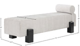 Edison Light Grey Chenille Fabric Bench 22012Grey Meridian Furniture