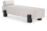 Edison Light Grey Chenille Fabric Bench 22012Grey Meridian Furniture