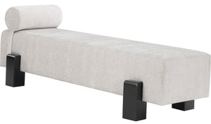 Edison Light Grey Chenille Fabric Bench 22012Grey Meridian Furniture