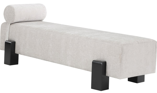 Edison Light Grey Chenille Fabric Bench 22012Grey Meridian Furniture