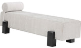 Edison Light Grey Chenille Fabric Bench 22012Grey Meridian Furniture