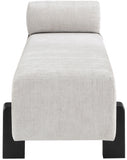 Edison Light Grey Chenille Fabric Bench 22012Grey Meridian Furniture