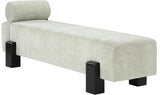 Edison Mint Green Chenille Fabric Bench 22012Mint Meridian Furniture