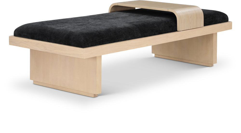 Arlington Black Chenille Fabric Bench 22013Black Meridian Furniture