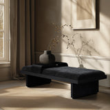 Arlington Black Chenille Fabric Bench 22014Black Meridian Furniture