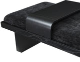 Arlington Black Chenille Fabric Bench 22014Black Meridian Furniture