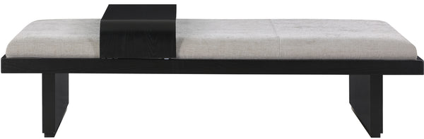 Arlington Light Grey Chenille Fabric Bench 22014Grey Meridian Furniture