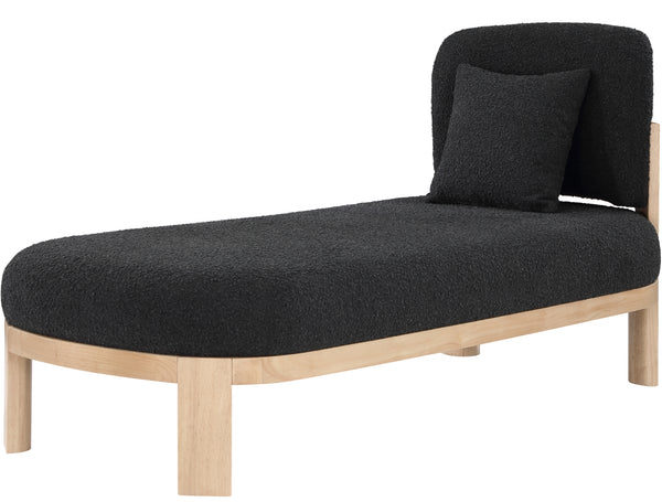 Maybourne Black Boucle Fabric Chaise/Bench 22015Black Meridian Furniture