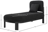 Maybourne Black Boucle Fabric Chaise/Bench 22016Black Meridian Furniture