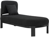 Maybourne Black Boucle Fabric Chaise/Bench 22016Black Meridian Furniture
