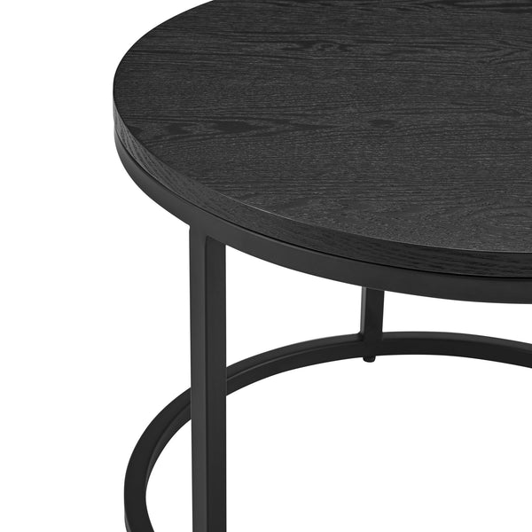 Pierre Modern Round Nesting Tables with Sleek Design, Adjustable Feet, and Compact Versatility