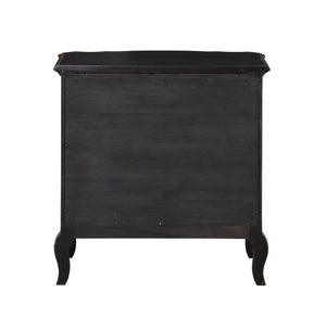 English Elm Chelmsford Antique Black Nightstand with 3 Drawers, Dovetail Joints, Felt-Lined Top & Cabriole Legs B2726P256324