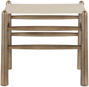 Meridian Furniture Santos Art Deco Vegan Leather Upholstered Bench with Wood Frame for Bedroom or Entry Beige 22019 22019Beige